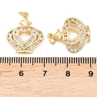 Brass Micro Pave Cubic Zirconia Pendants KK-C162-101G-1