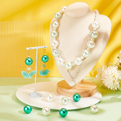   60Pcs 3 Colors Custom Resin Imitation Pearl Beads RESI-PH0001-90-1