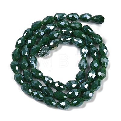 Opaque Solid Color Electroplate Glass Beads Strands EGLA-N013-P8mm-B04-1