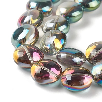 Transparent Electroplate Glass Bead Strands X-EGLA-P049-01A-HP01-1