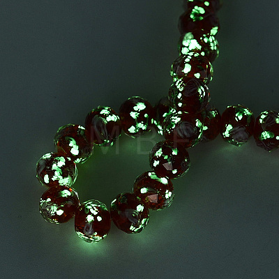 Handmade Luminous Lampwork Beads Strands LAMP-N037-01B-1
