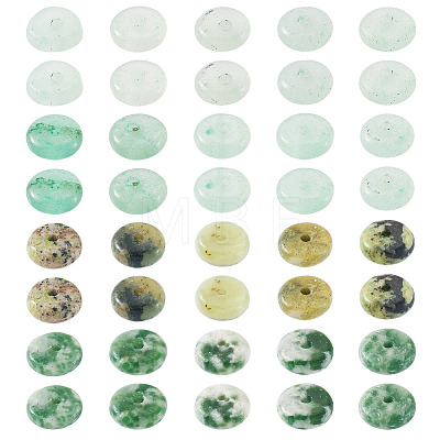 180Pcs 4 Styles Natural Serpentine Jade & Green Aventurin & Green Spot Jasper Beads G-TA0003-08B-1