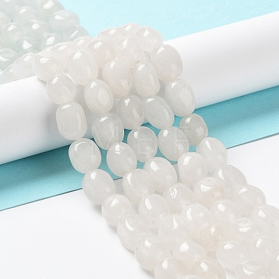 Natural White Jade Beads Strands G-E614-B01-08-1