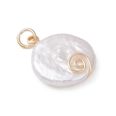 Natural Keshi Pearl Pendants PALLOY-JF04810-01-1