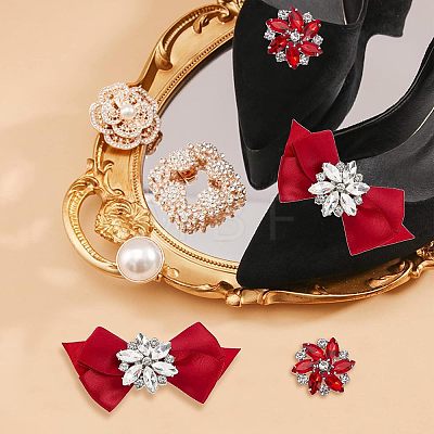  4Pcs 2 Style Glass Rhinestone Shoe Decorations FIND-NB0002-34B-1