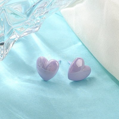 Hypoallergenic Bioceramics Zirconia Ceramic Heart Stud Earrings EJEW-C065-02B-1
