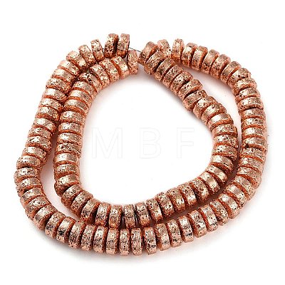 Electroplated Natural Lava Rock Beads Strands G-I360-A04-03-1