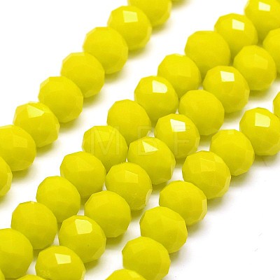 Opaque Solid Color Crystal Glass Rondelle Beads Strands LS-EGLA-F049A-06-1