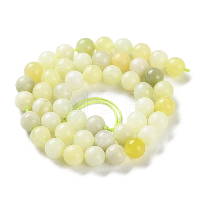 Natural New Jade Stone Round Bead Strands G-O039-16-8mm-01-1