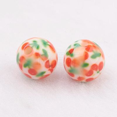 Spray Painted Resin Beads LS-GLAA-F049-A14-1