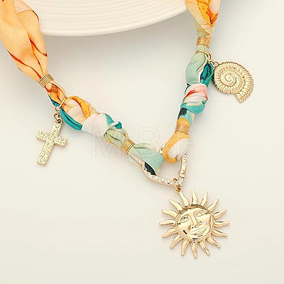 Polyester Collar Choker Necklaces for Women NJEW-SP0001-18-1