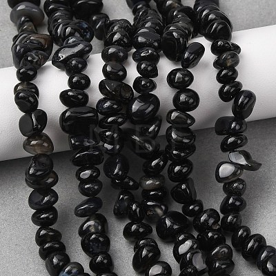 Natural Black Agate Beads Strands G-L655-A01-01A-1