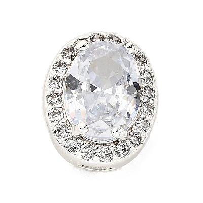 Brass Micro Pave Cubic Zirconia Beads KK-D408-11S-07A-1