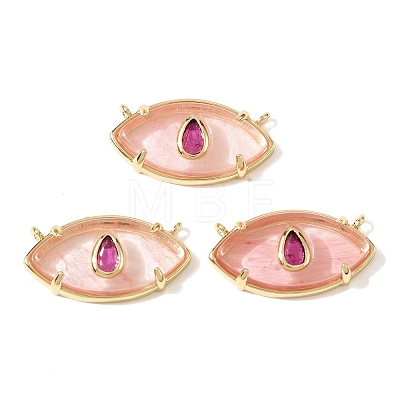 Cherry Quartz Glass Pendants KK-C255-22G-04-1
