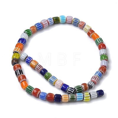 Handmade Millefiori Glass Chevron Beads LAMP-Z019-02A-1