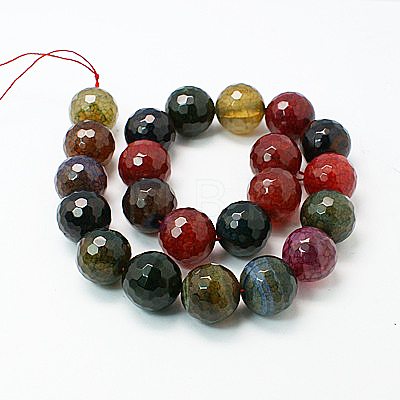 Natural Agate Beads Strands G-H1593-8mm-10-1