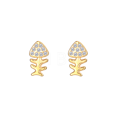Cute Stainless Steel Fish Stud Earrings for Women UW5406-1-1