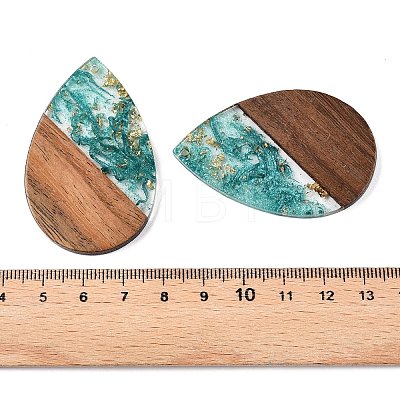 Transparent Resin & Walnut Wood Big Pendants RESI-T058-05M-1