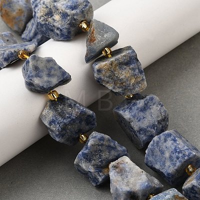 Raw Rough Natural Blue Spot Jasper Beads Strands G-Z087-B01-1