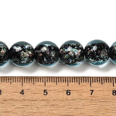 Handmade Dichroic Foil Glass Beads Strands DICH-U001-06H-1