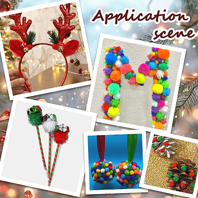 400Pcs Handmade DIY Doll Craft Pom Pom Balls FABR-SC0001-01A-01-1