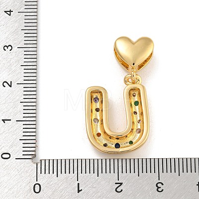 Brass Micro Pave Colorful Cubic Zirconia Pendants KK-P281-01G-U-1