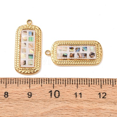 304 Stainless Steel Enamel Pendants STAS-F352-05B-03-1