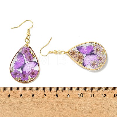 Transparent Epoxy Resin Dangle Earrings EJEW-JE07205-01-1
