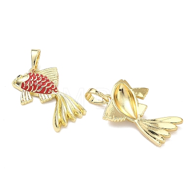 Brass Enamel Pendants KK-K417-06G-1