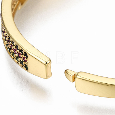 Brass Micro Pave Cubic Zirconia Bangles BJEW-T018-04G-01-NF-1