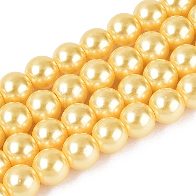 Baking Paint Pearlized Glass Pearl Bead Strands LS-HY-ZX002-02A-67-1