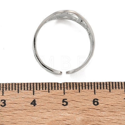 304 Stainless Steel Cuff Open Rings for Women RJEW-F218-01P-1