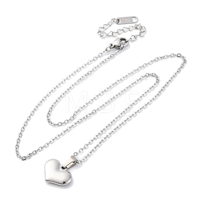 Heart 304 Stainless Steel Pendant Necklaces NJEW-H059-17P-1