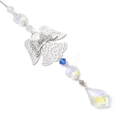 Glass Teardrop Hanging Suncatchers HJEW-JM04755-02-1