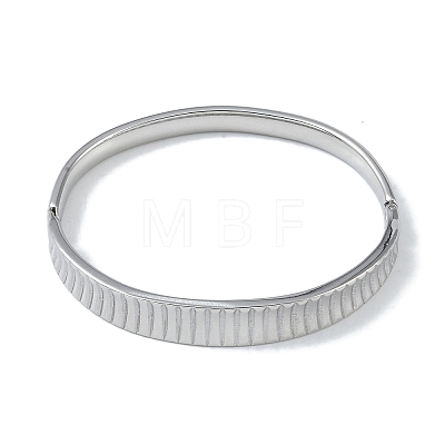 Non-Tarnish 304 Stainless Steel Grooved Hinged Bangles for Women BJEW-U002-10P-1