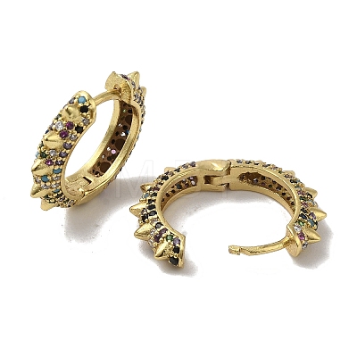 Rack Plating Brass Micro Pave Cubic Zirconia Hoop Earrings EJEW-R162-38G-1