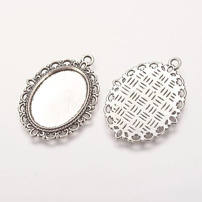 Zinc Alloy Pendant Settings for Cabochon & Rhinestone LS-PALLOY-A15257-AS-FF-1