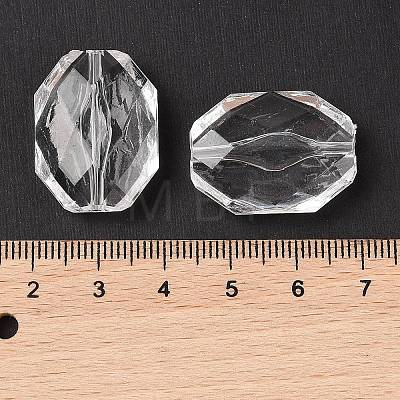 Faceted Hexagon Transparent Acrylic Beads TACR-R126-A01-1