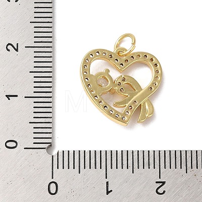 Rack Plating Brass & Clear Cubic Zirconia Pendants KK-L216-050G-1