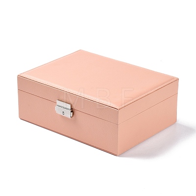 PU Imitation Leather Jewelry Organizer Box with Lock CON-P016-B02-1