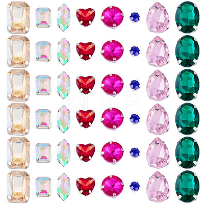 100Pcs Glass Sew on Rhinestones GLAA-TA0004-45-1