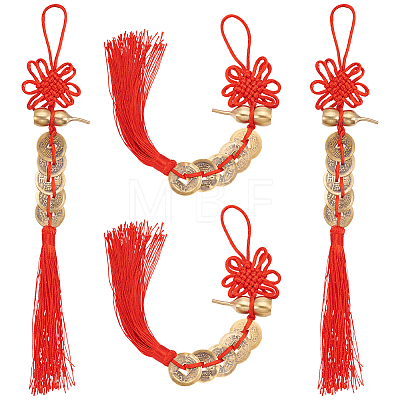 4Pcs Polyester Tassel & Chinese Knot Pendant HJEW-UN0001-31-1