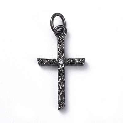 Brass Micro Pave Cubic Zirconia Pendants ZIRC-G160-50-1