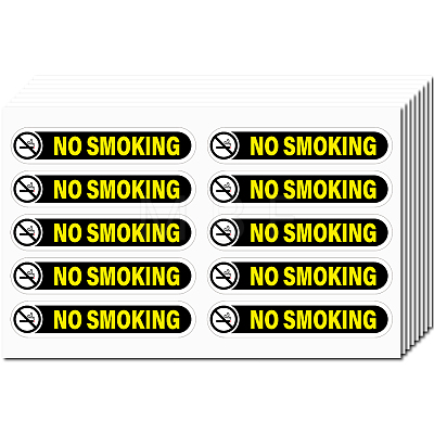 Mini PVC Coated Self Adhesive NO SMOKING Warning Stickers STIC-WH0017-004-1