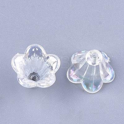 Transparent Acrylic Bead Caps X-TACR-T007-04A-1
