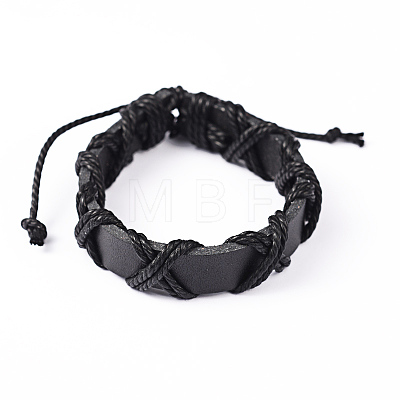 Adjustable Leather Cord Bracelets BJEW-L578-01-1