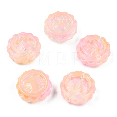 Transparent Spray Painted Glass Beads GLAA-N035-037-G03-1
