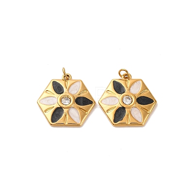 304 Stainless Steel Rhinestone Pendants STAS-U061-14G-01-1