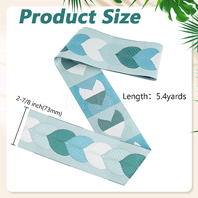 5M Leaf Jacquard Polyester Ribbon OCOR-WR0002-20B-1