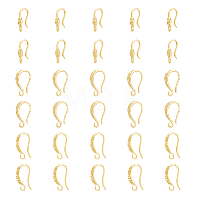 30Pcs 3 Style Rack Plating Brass Earring Hooks KK-DC0002-02-1